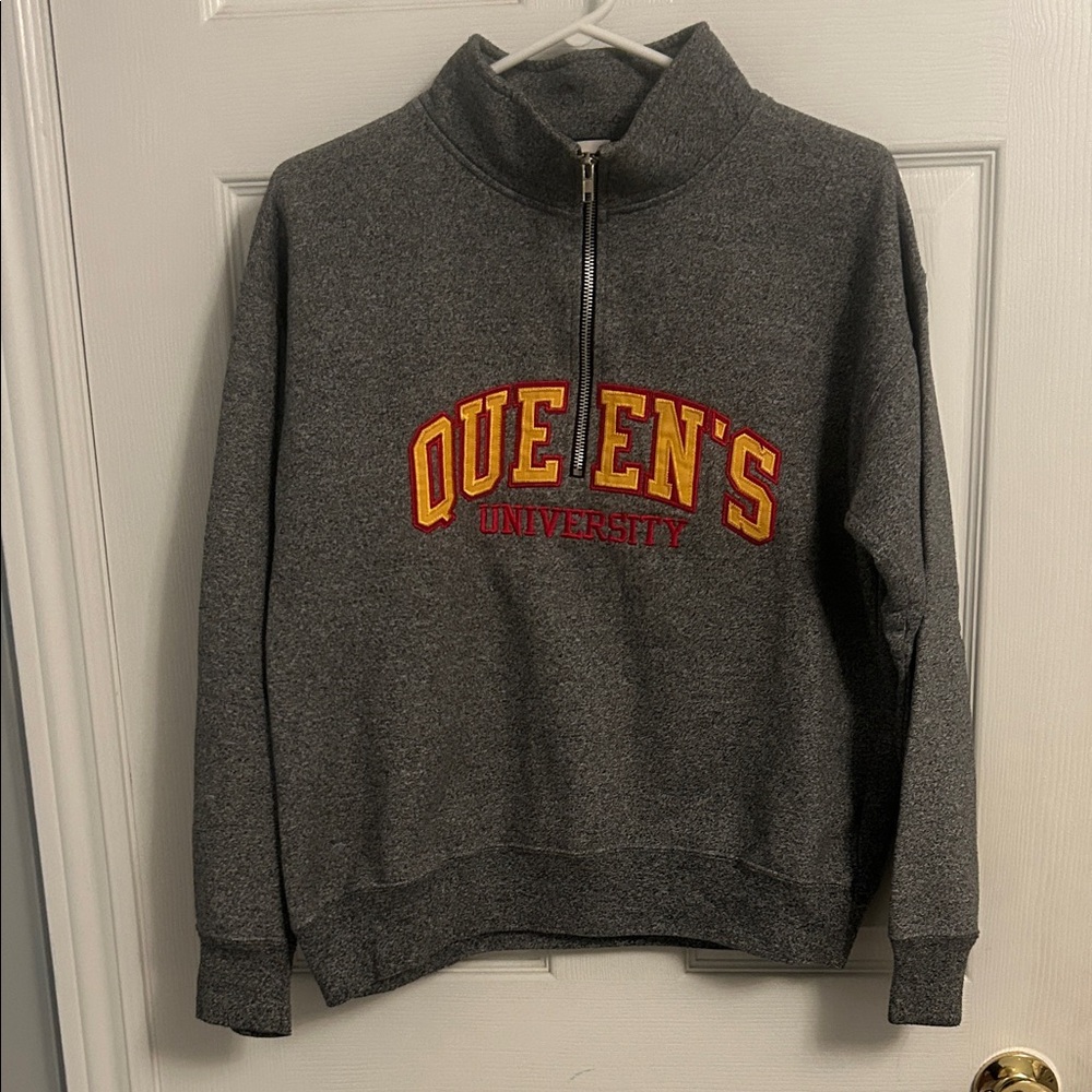 Gray Queen's University Quarter-Zip Sweatshirt
